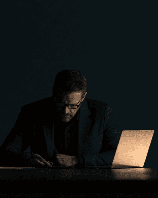 شريك أعمال يعمل على جهاز محمول في بيئة احترافية